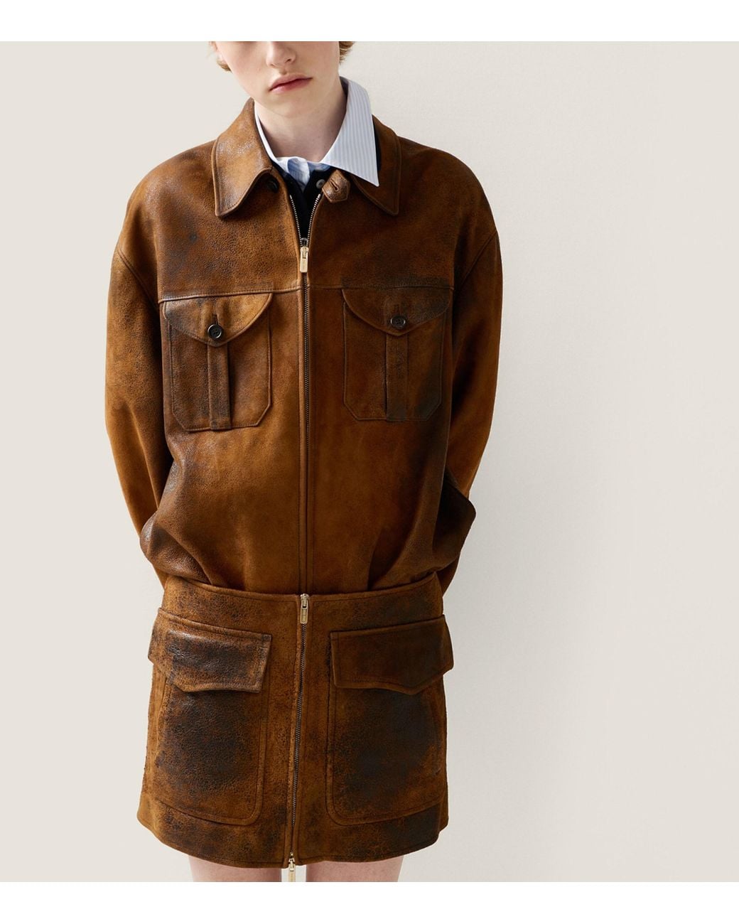 Miu Miu Brown Waxed Suede Jacket