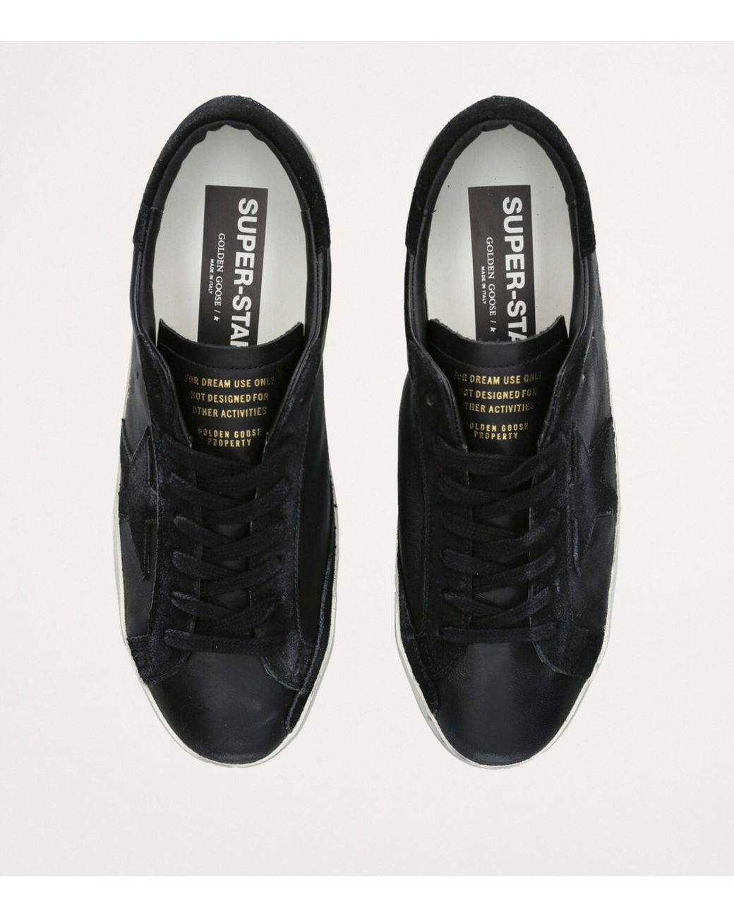 Golden Goose Deluxe Brand Black Leather Super-Star Sneakers for men