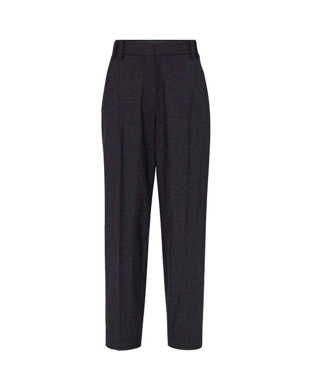 Brunello Cucinelli Black Tropical Luxury Wool Trousers