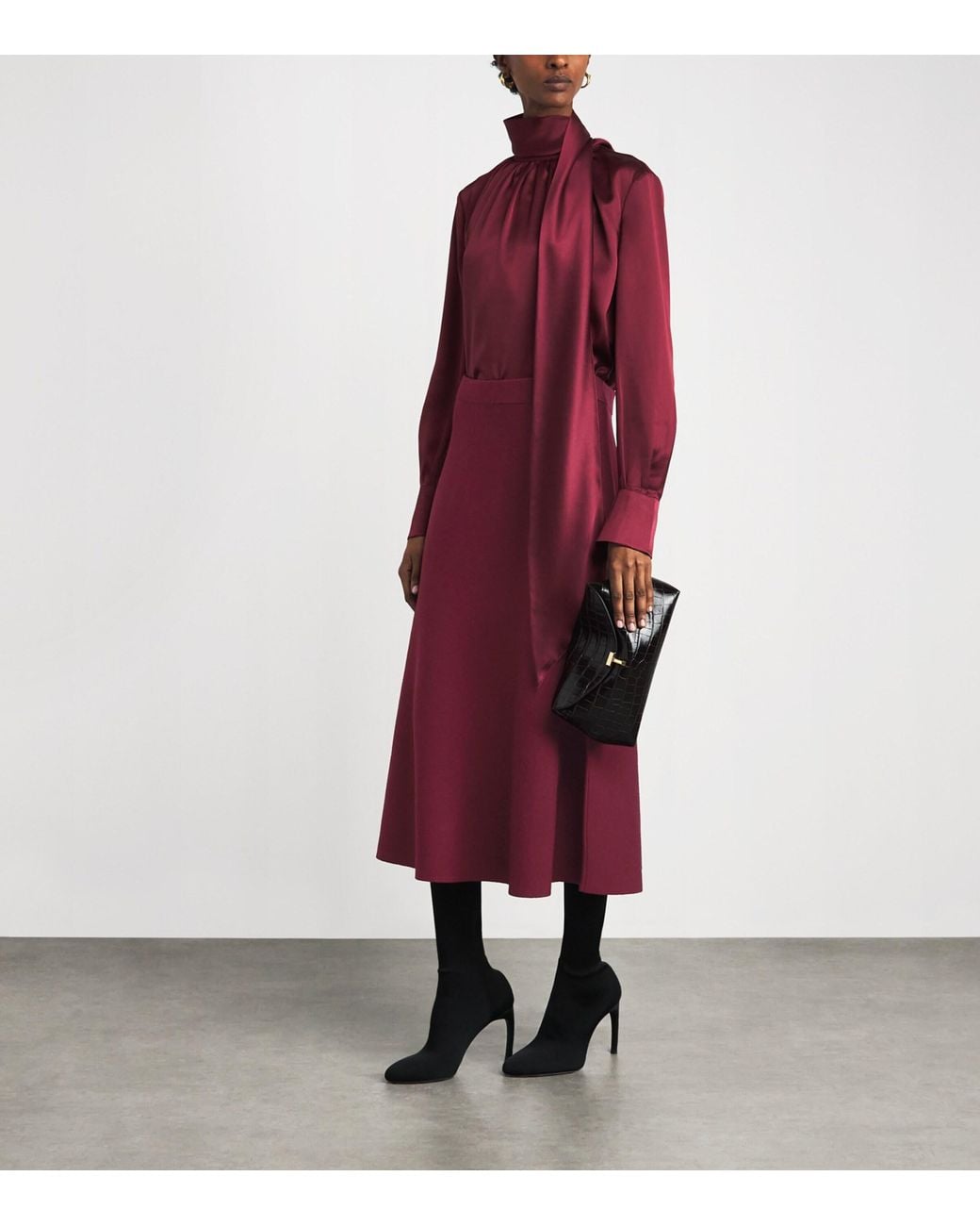 Jonathan Simkhai Purple Wool Cassie Midi Skirt