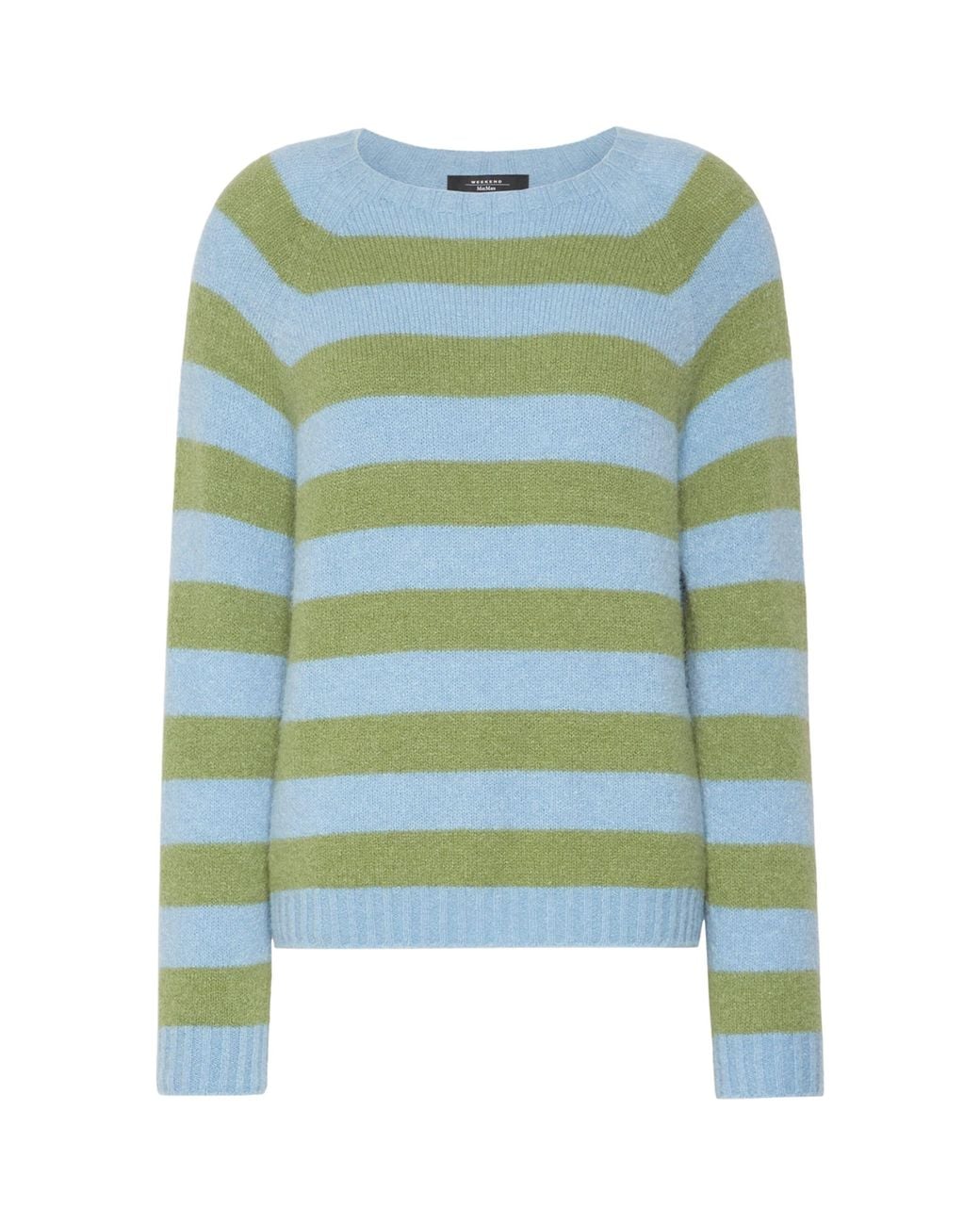 Weekend by Maxmara Green Stripe Crew-Neck Sweater