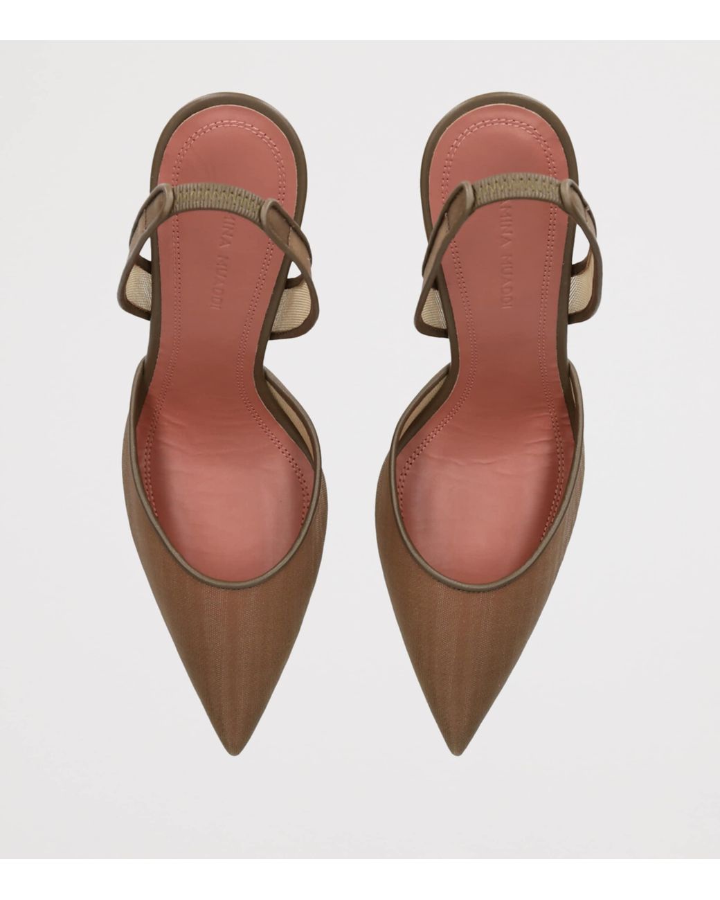AMINA MUADDI Metallic Mesh Holli Slingback Pumps 95