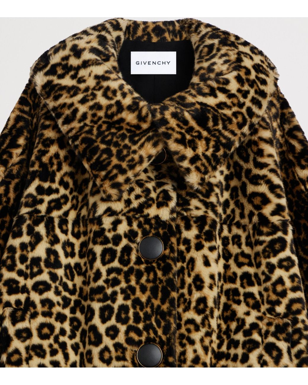 Givenchy Brown Faux Fur Leopard-Print Coat