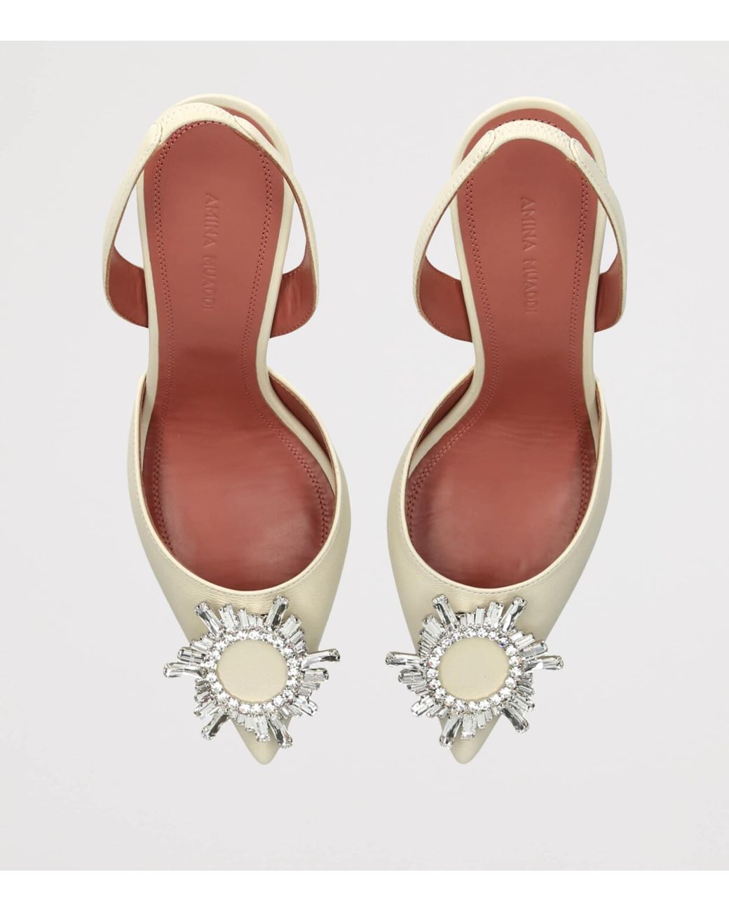 AMINA MUADDI Metallic Leather Begum Slingback Pumps 95