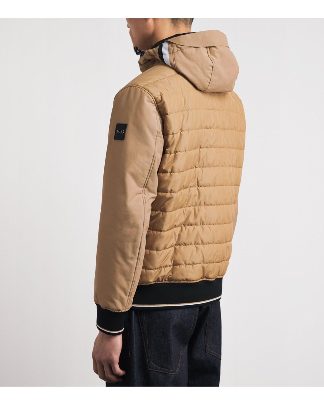 Boss Natural Water-Resistant Quilted-Panel Jacket for men
