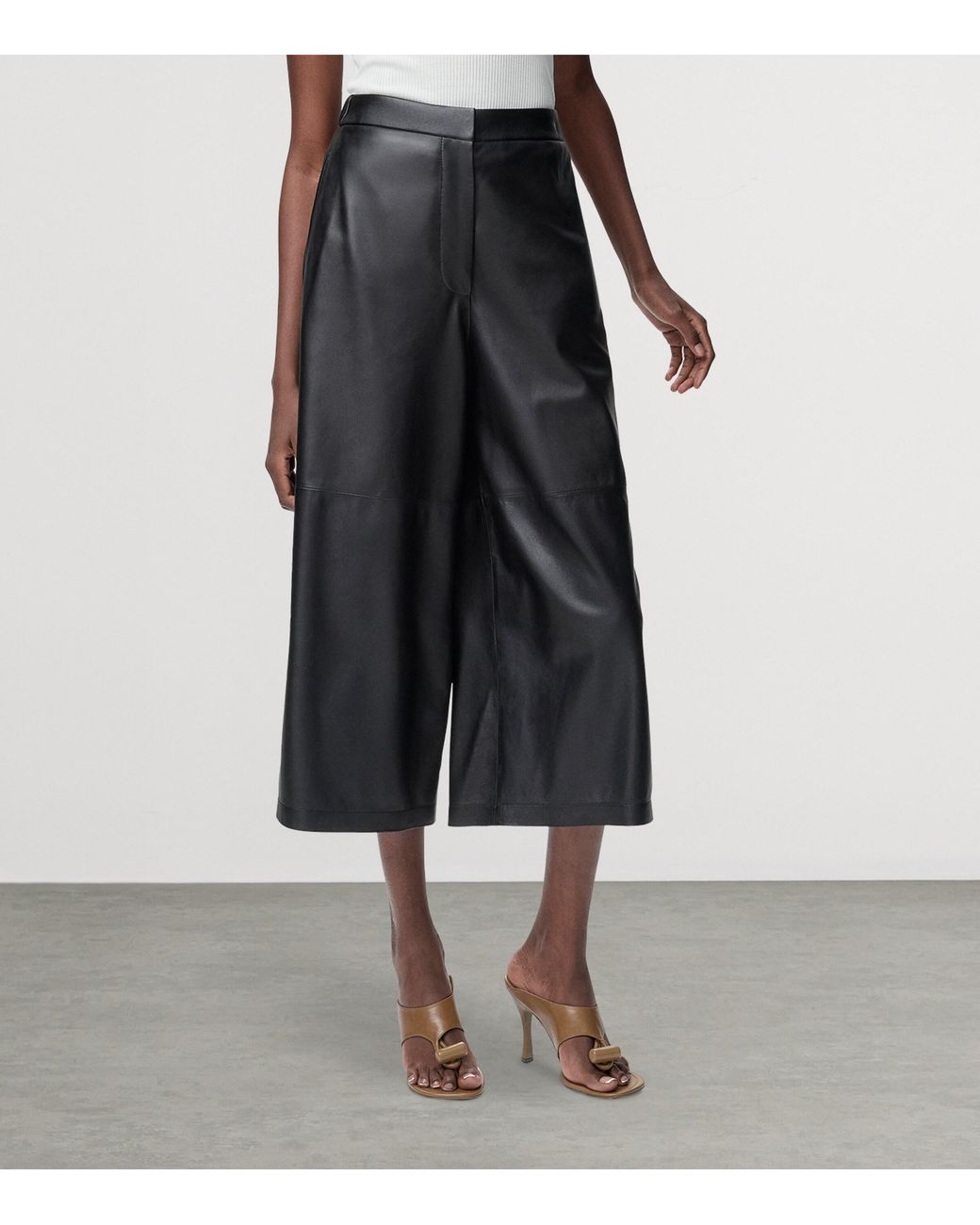 Loewe Gray Nappa Lambskin Cropped Trousers