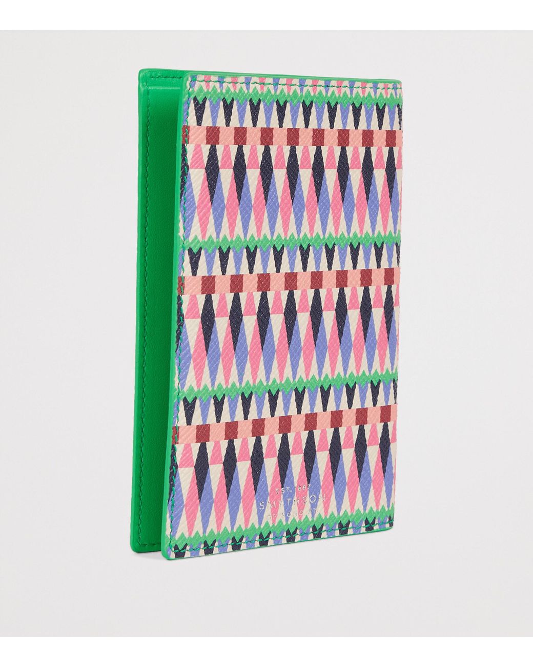 Smythson Pink Leather Harlequin Panama Passport Cover for men