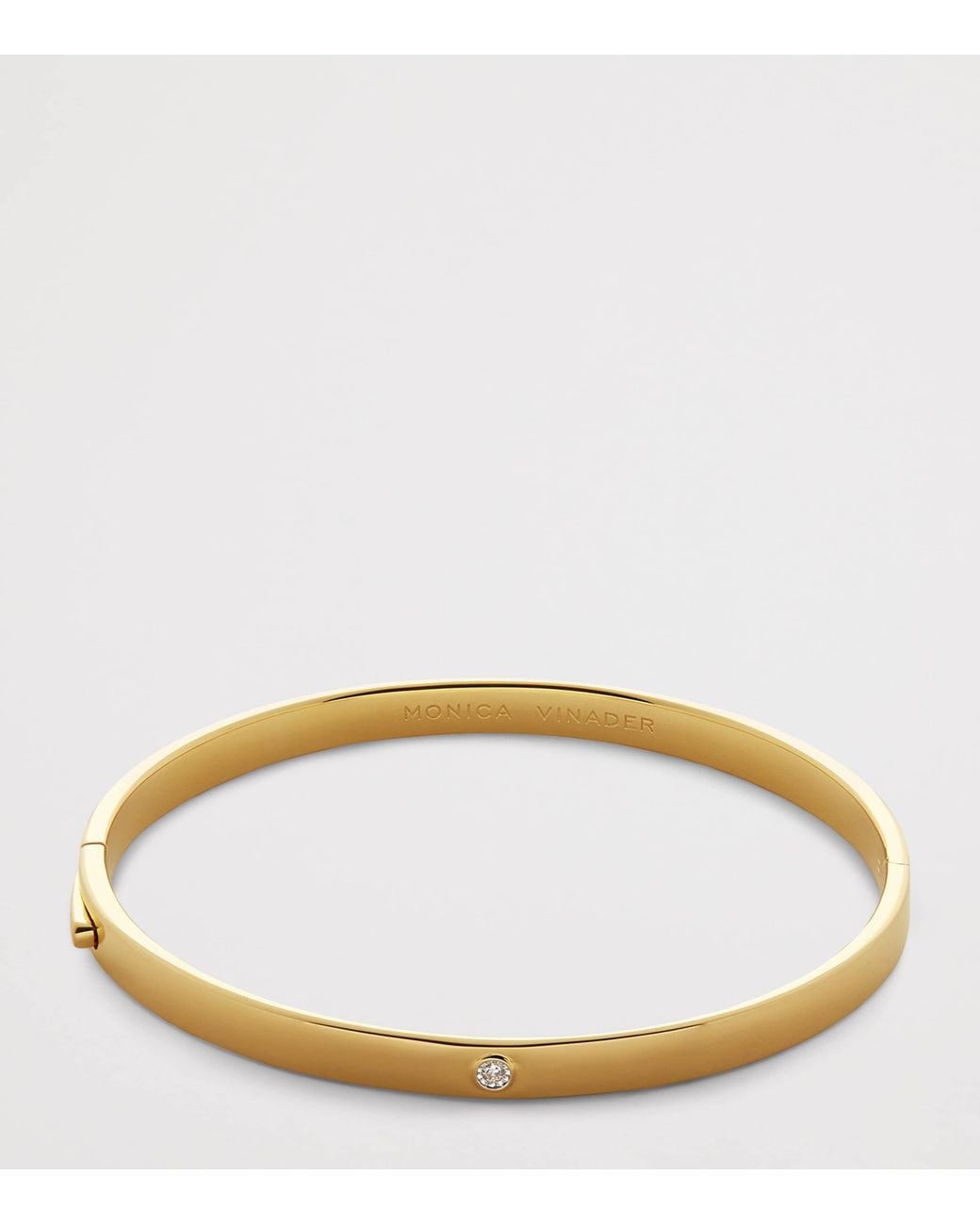 Monica Vinader Natural Vermeil And Diamond Solitaire Bangle