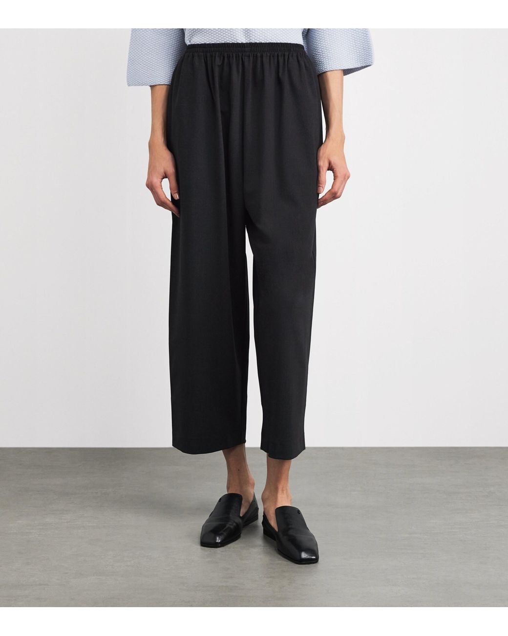 Eskandar Black Wide-Leg Japanese Trousers