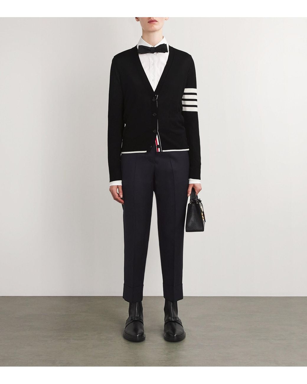 Thom Browne Black Virgin Wool Cardigan
