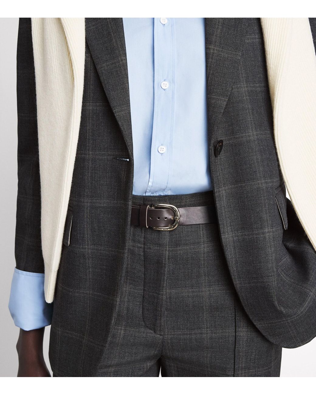Sandro Black Check Single-Breasted Blazer