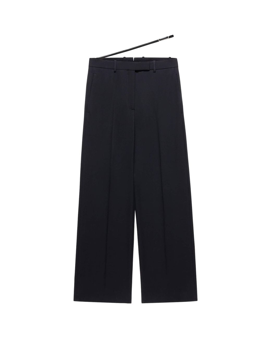Tom Ford Blue Virgin Wool Belted Trousers