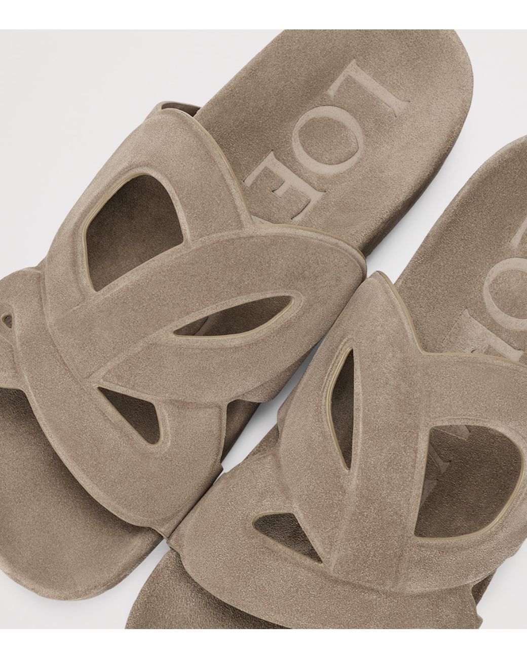 Loewe Brown X Paula's Ibiza Leather Monogram Ease Slides for men