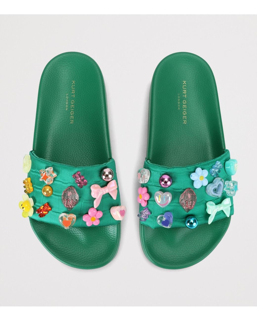 Kurt Geiger Green Meena Eagle Slides