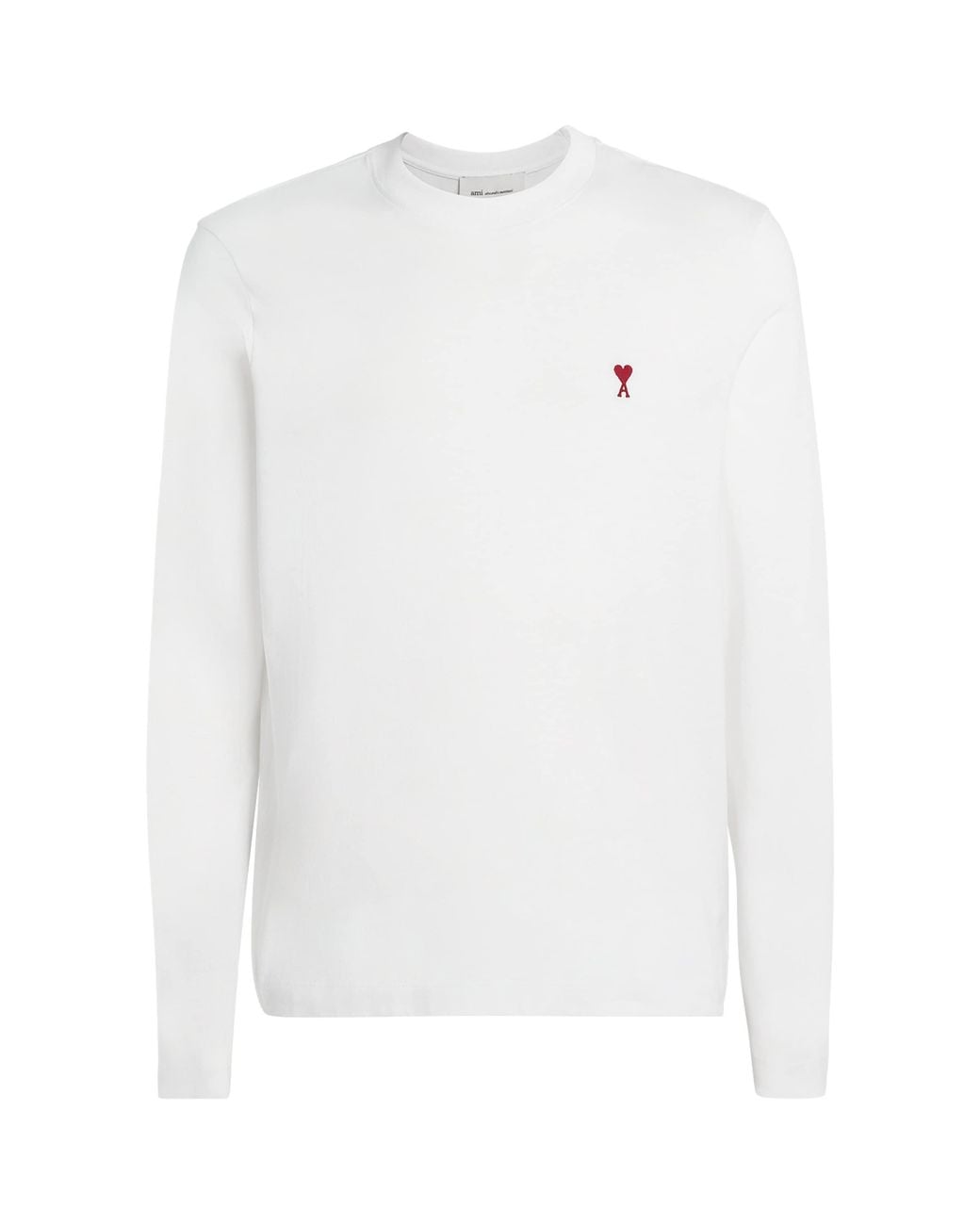 AMI White Cotton Long-Sleeve Ami De Coeur T-Shirt for men