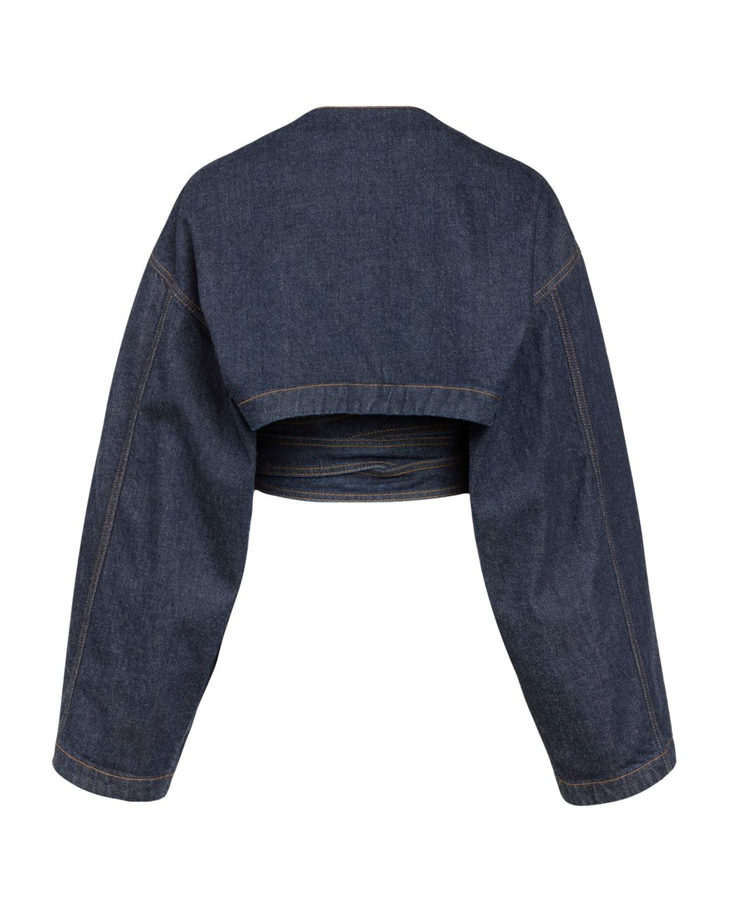 Alaïa Blue Cut-Out Cropped Denim Jacket