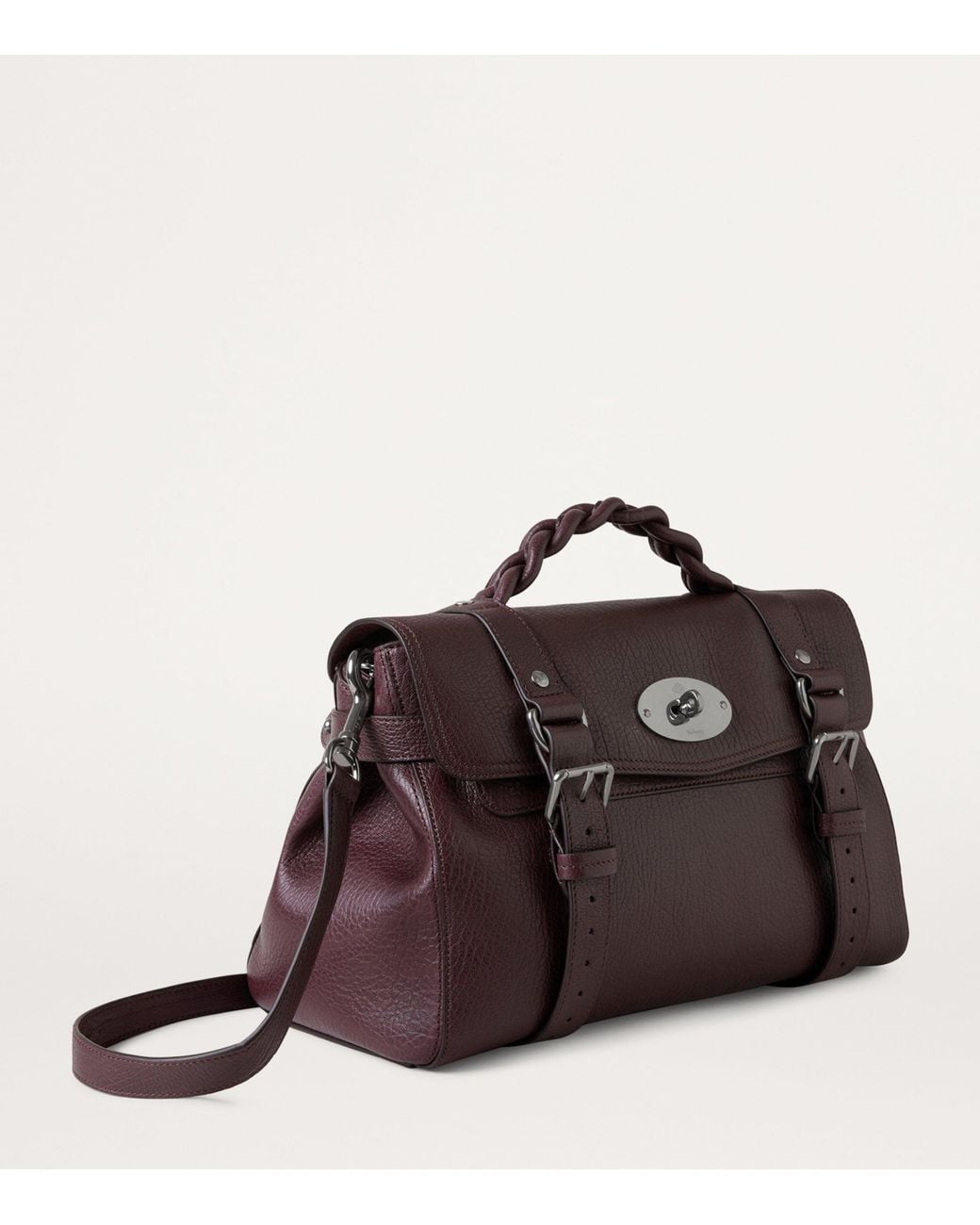 Mulberry Purple Grained Leather Alexa Cross-Body Bag