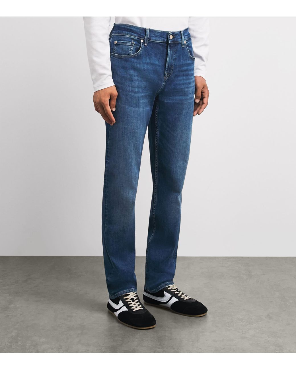 7 For All Mankind Blue Slimmy Badge Jeans for men