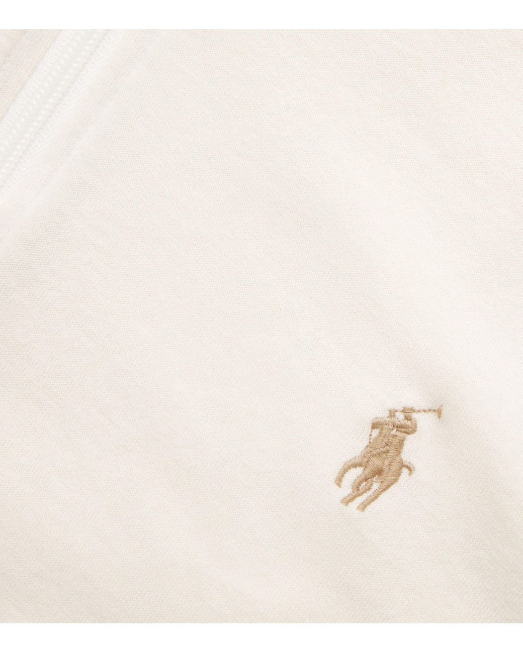 Polo Ralph Lauren White Cotton-Blend Quarter-Zip Sweater for men