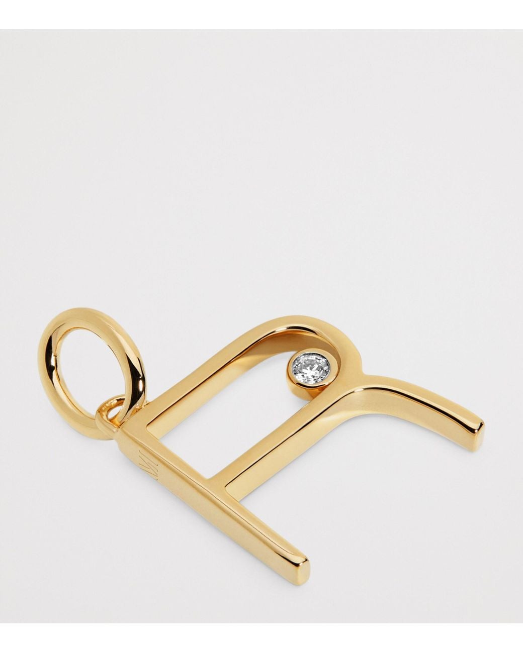 Monica Vinader Metallic Vermeil And Diamond R Initial Pendant
