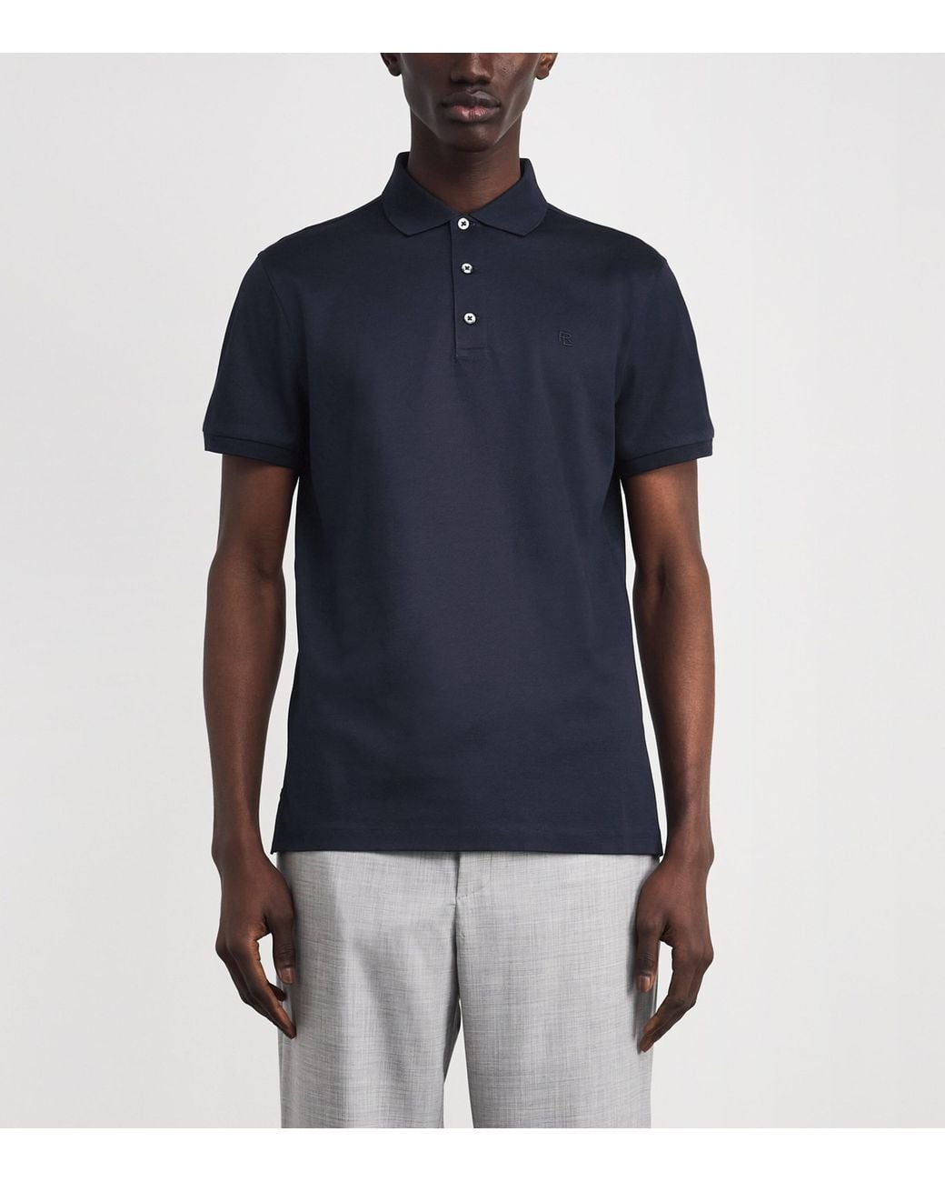 Ralph Lauren Blue Cotton Piqué Slim-Fit Polo Shirt for men