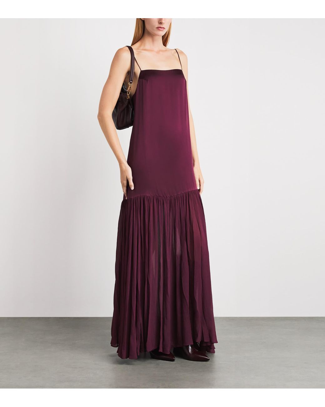 Anine Bing Purple Silk-Blend Clementine Maxi Dress