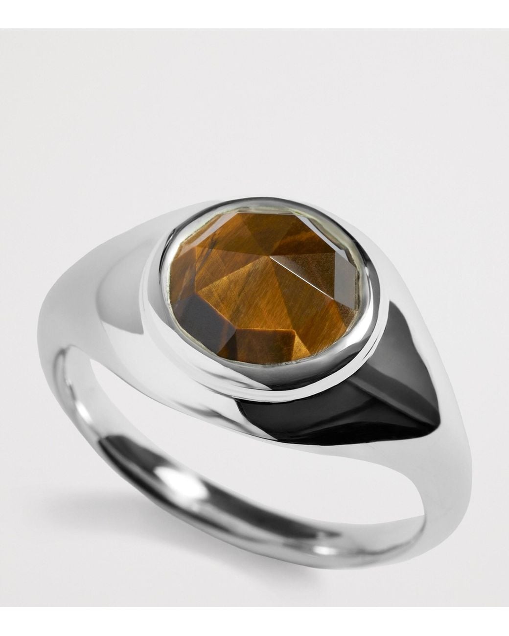 Monica Vinader Metallic Sterling And Tiger's Eye Eclipse Ring for men