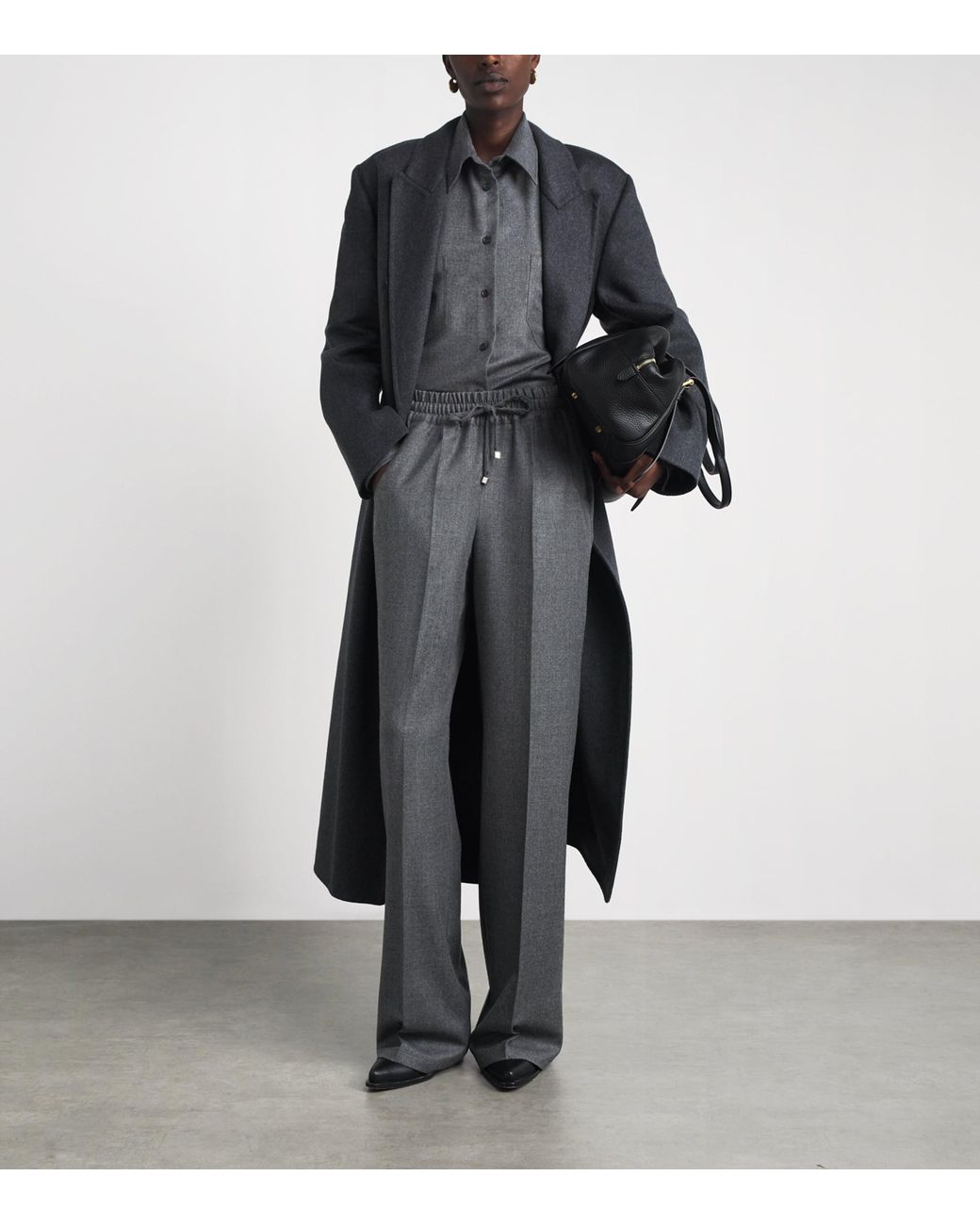 Kiton Gray Virgin Wool Drawstring Trousers