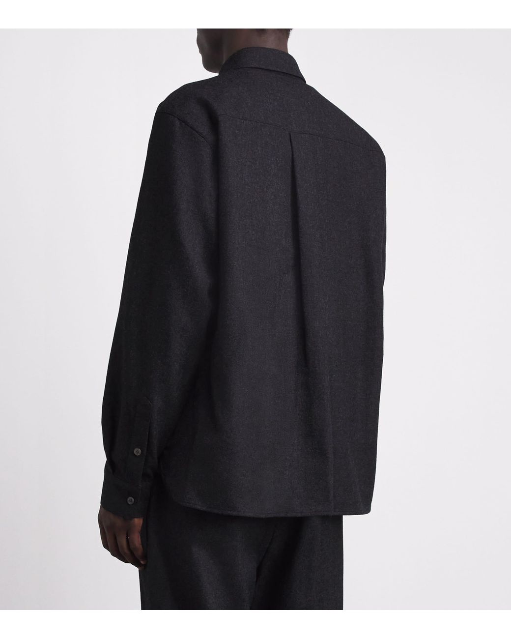 LE17SEPTEMBRE Black Wool Half-Placket Overshirt for men