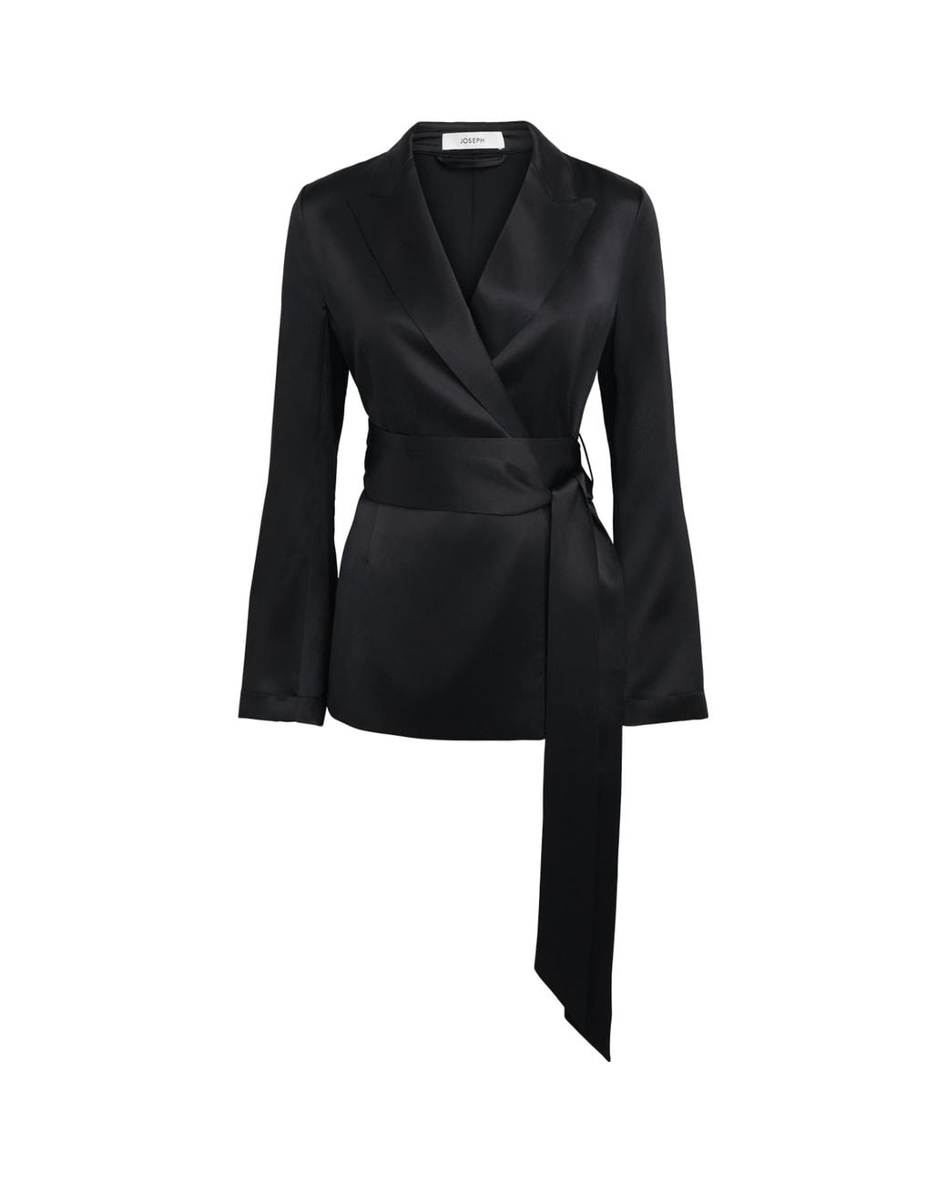 Joseph Black Silk Satin Archer Jacket