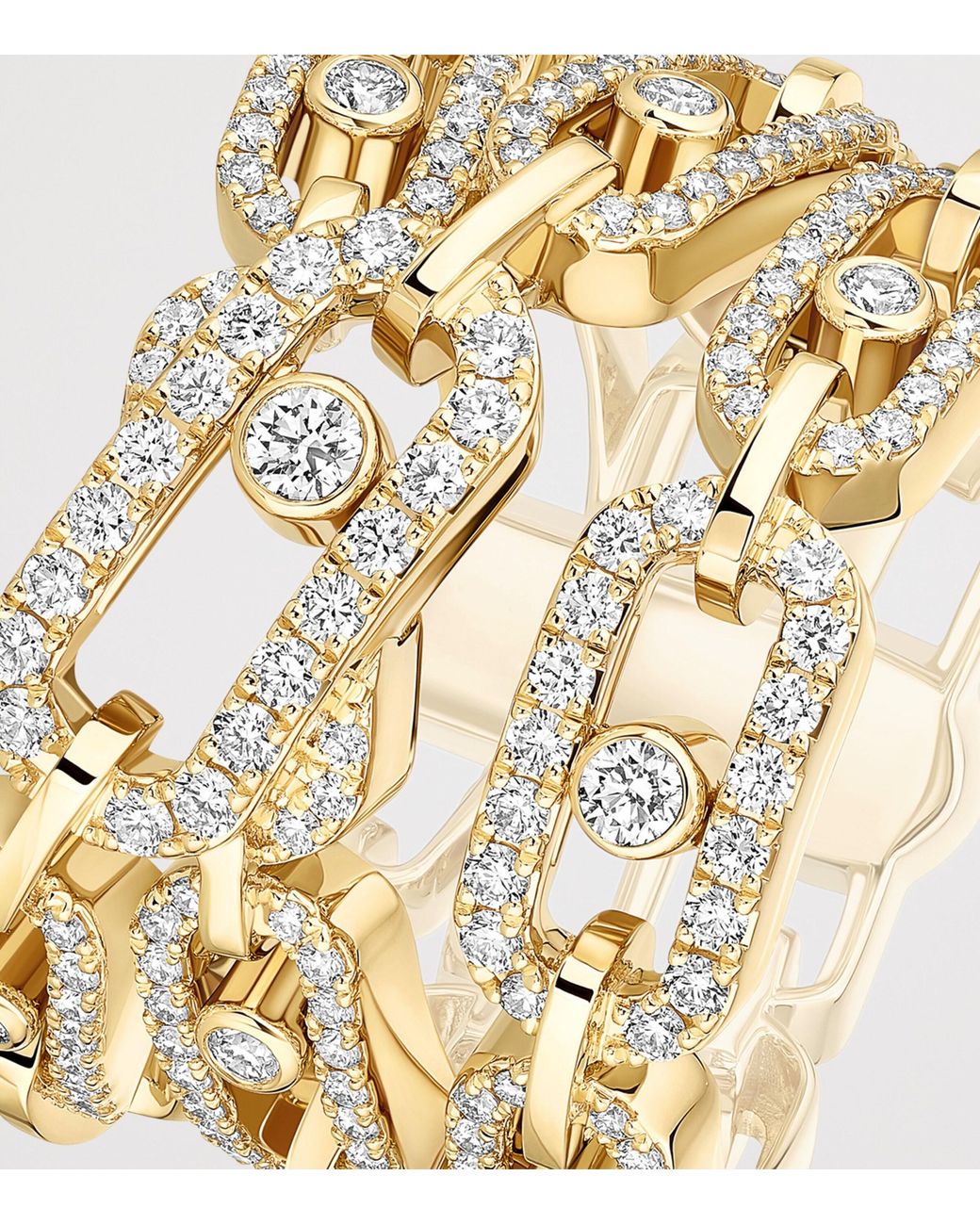 Messika Metallic Move Link And Diamond Multi-Row Ring