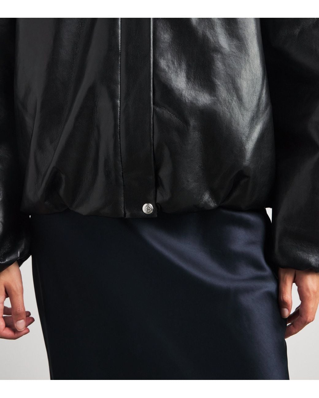 Anine Bing Black Regenerated Leather Cyrus Jacket