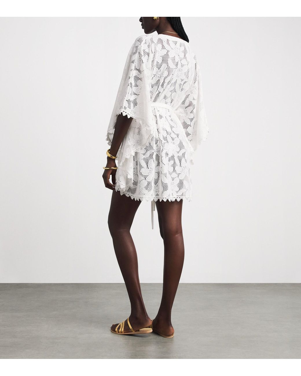Melissa Odabash White Tie-Waist Petra Kaftan