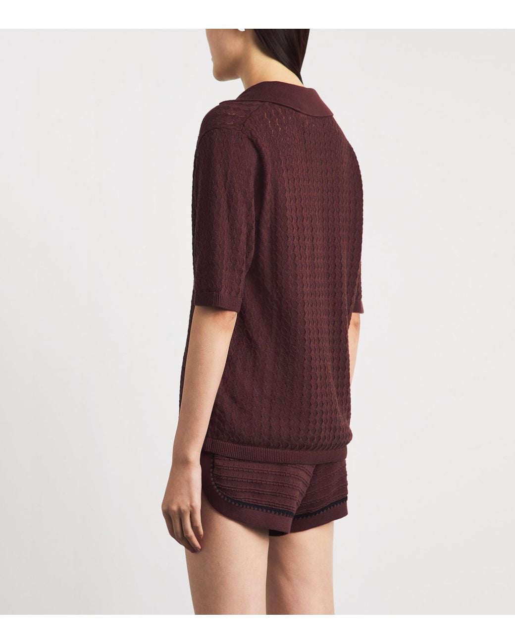 Varley Red Cotton Knit Madelene Shirt
