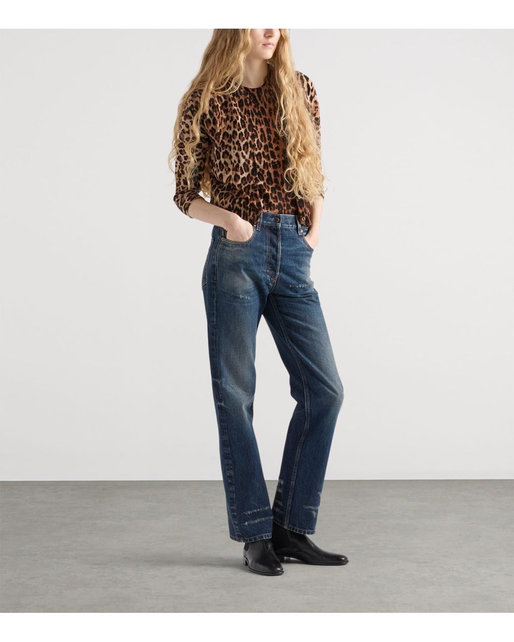Prada Brown Cashmere Leopard Print Sweater