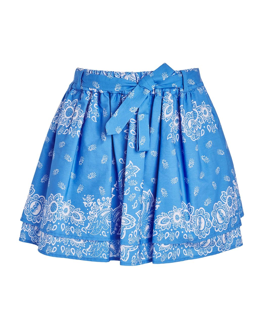Maje Blue Paisley Print Mini Skirt