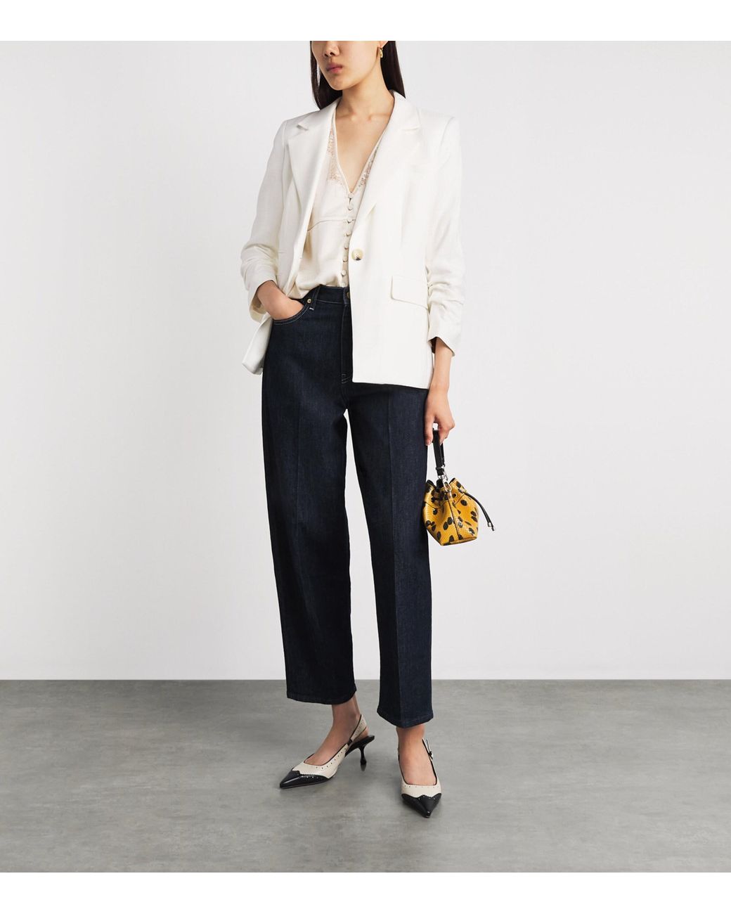 Veronica Beard White Battista Dickey Blazer