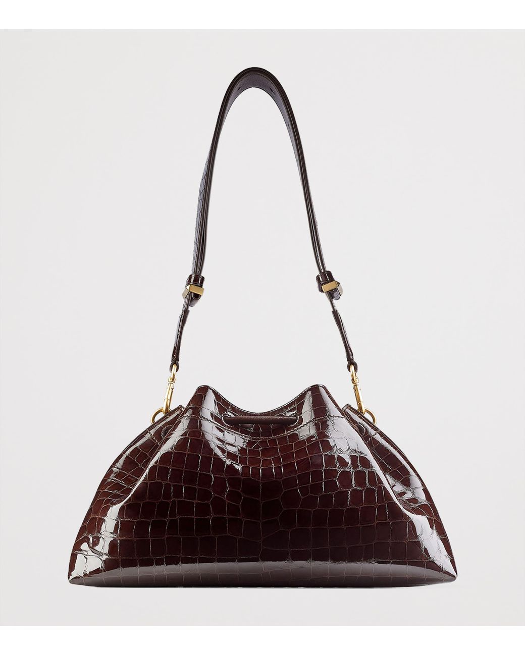 Jimmy Choo Brown Medium Cinch Leather Shoulder Bag
