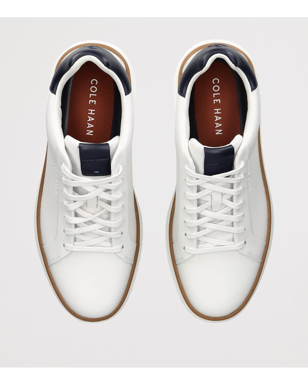 Cole Haan White Leather Grandprø Court Skyweave Sneakers for men