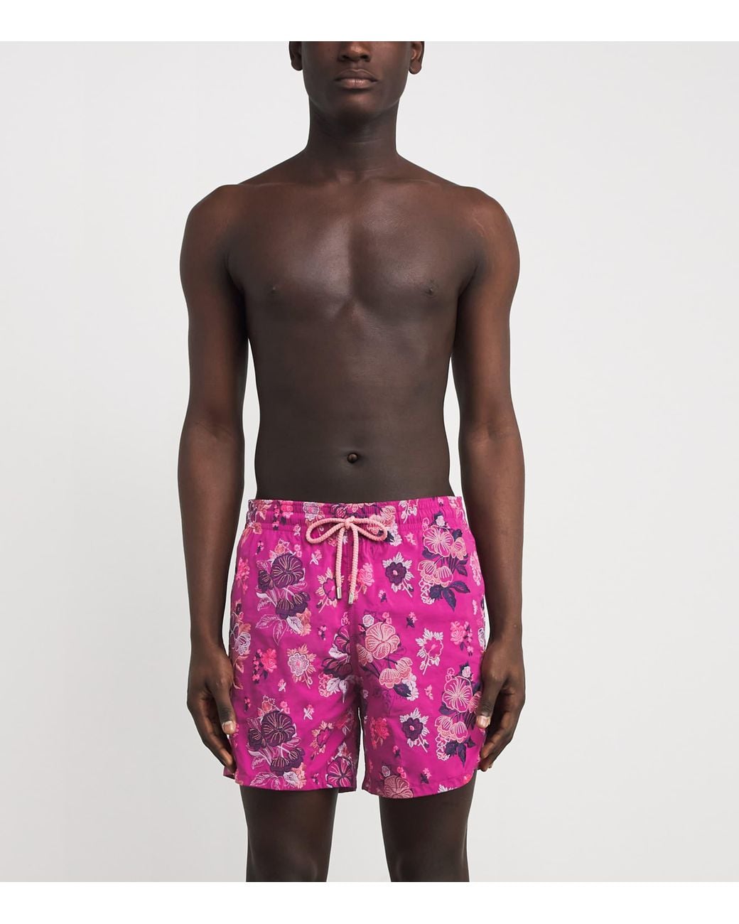 Vilebrequin Pink Embroidered Mistral Swim Shorts for men