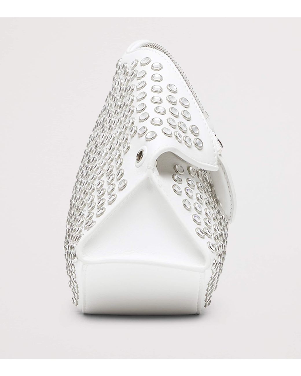 McQueen White Leather Manta Clutch Bag