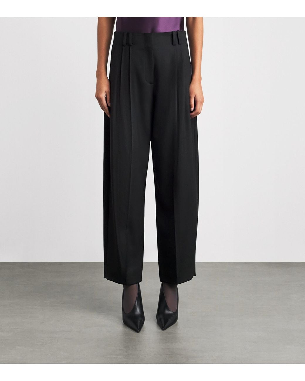 Veronica Beard Black Whitlock Barrel Trousers