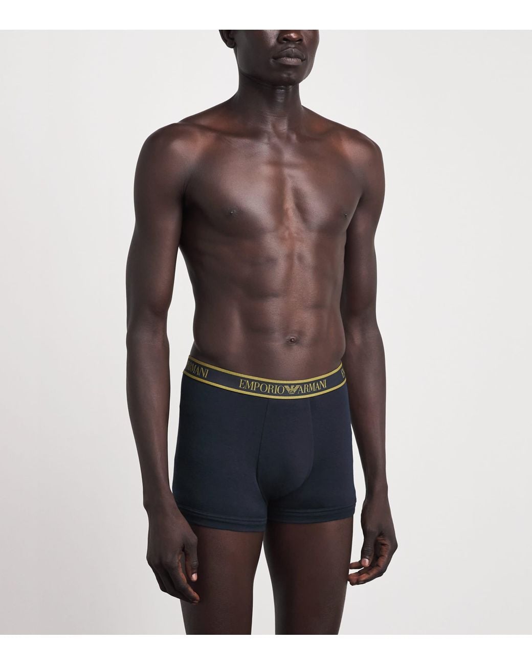 Emporio Armani Black Stretch-Cotton Logo Trunks for men