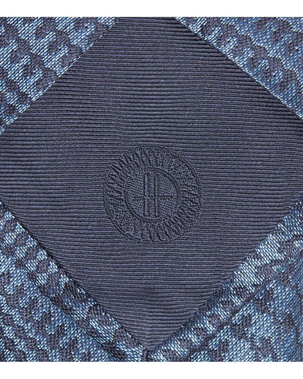 Harrods Blue Silk Checked Jacquard Tie for men