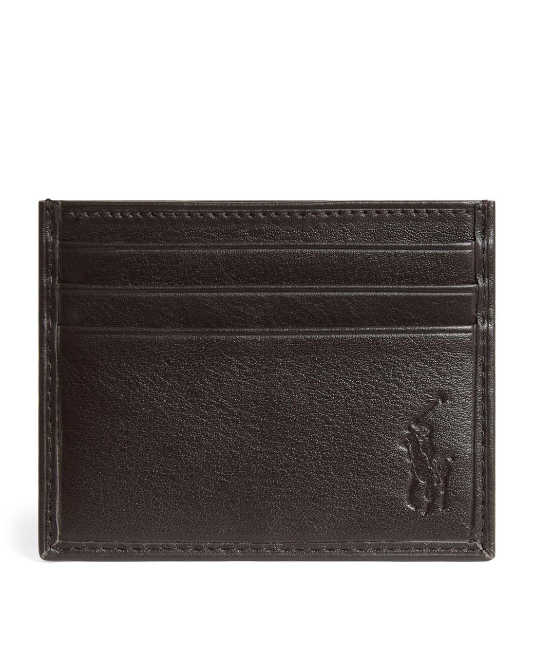 Polo Ralph Lauren Black Leather Logo Card Holder for men