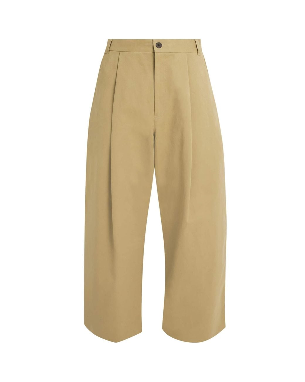Studio Nicholson Natural Cotton Pleated Sorte Trousers for men