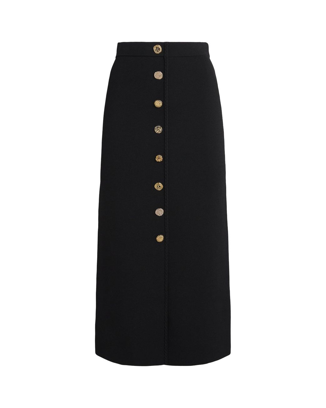 Claudie Pierlot Black Braid-Detail Midi Skirt