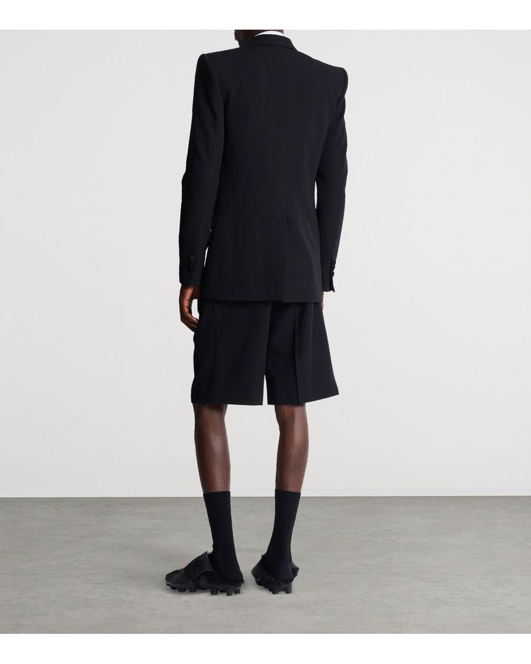 Balmain Black Wool-Satin Double-Breasted Blazer for men