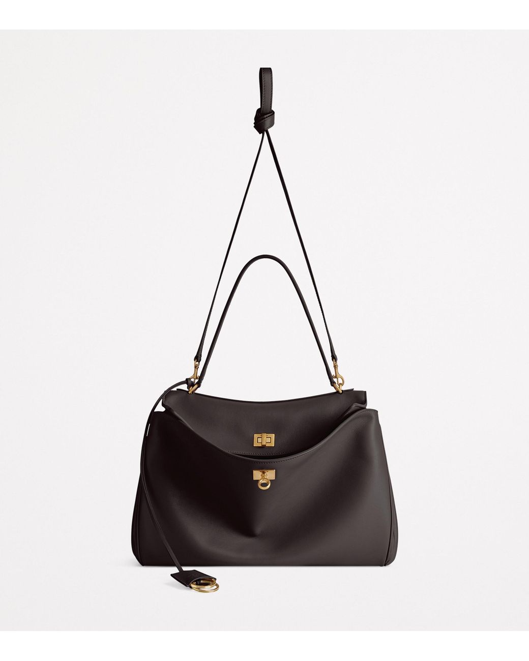 Balenciaga Black Medium Leather Rodeo Top-Handle Bag