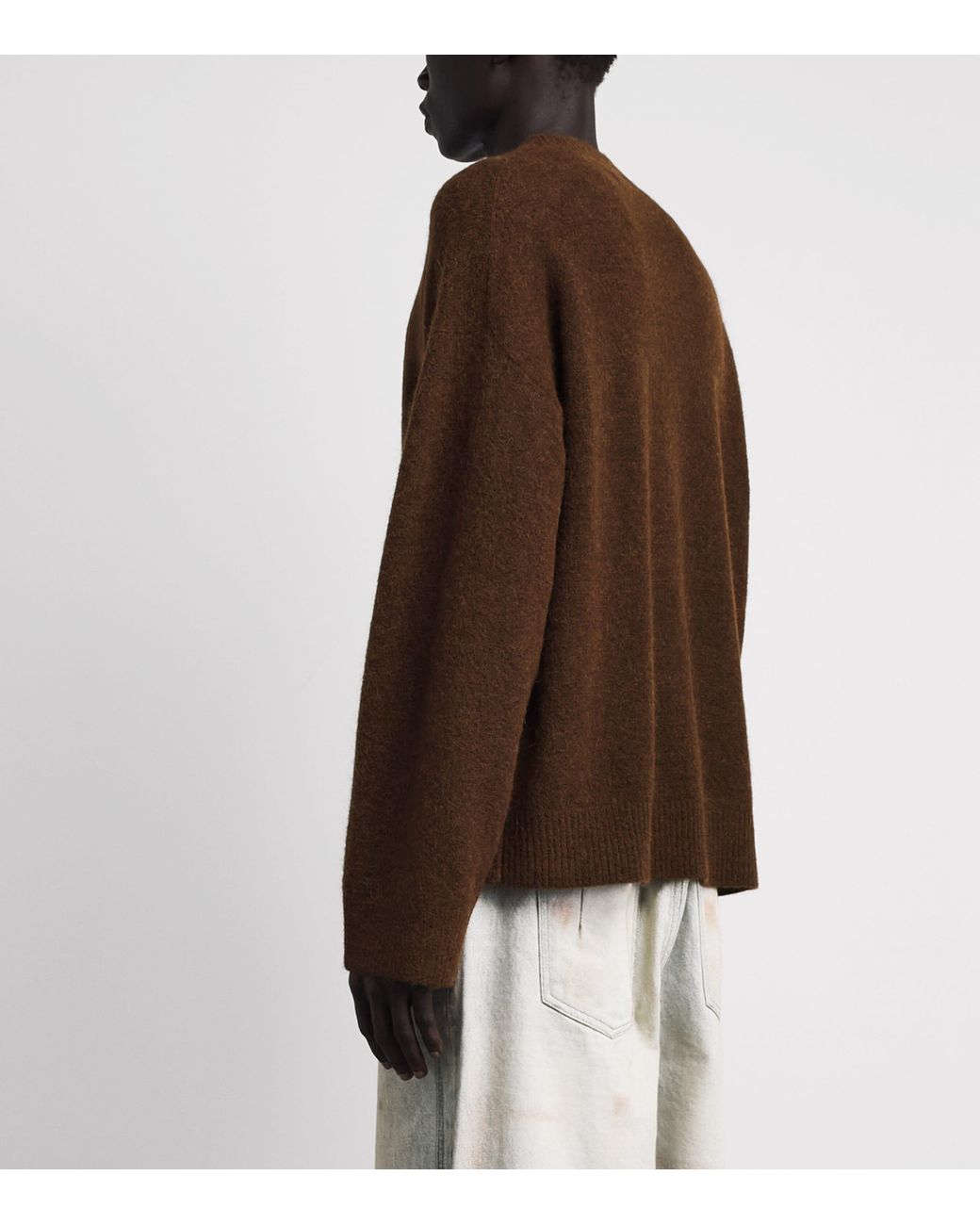 Represent Brown Wool-Blend Logo Sweater for men